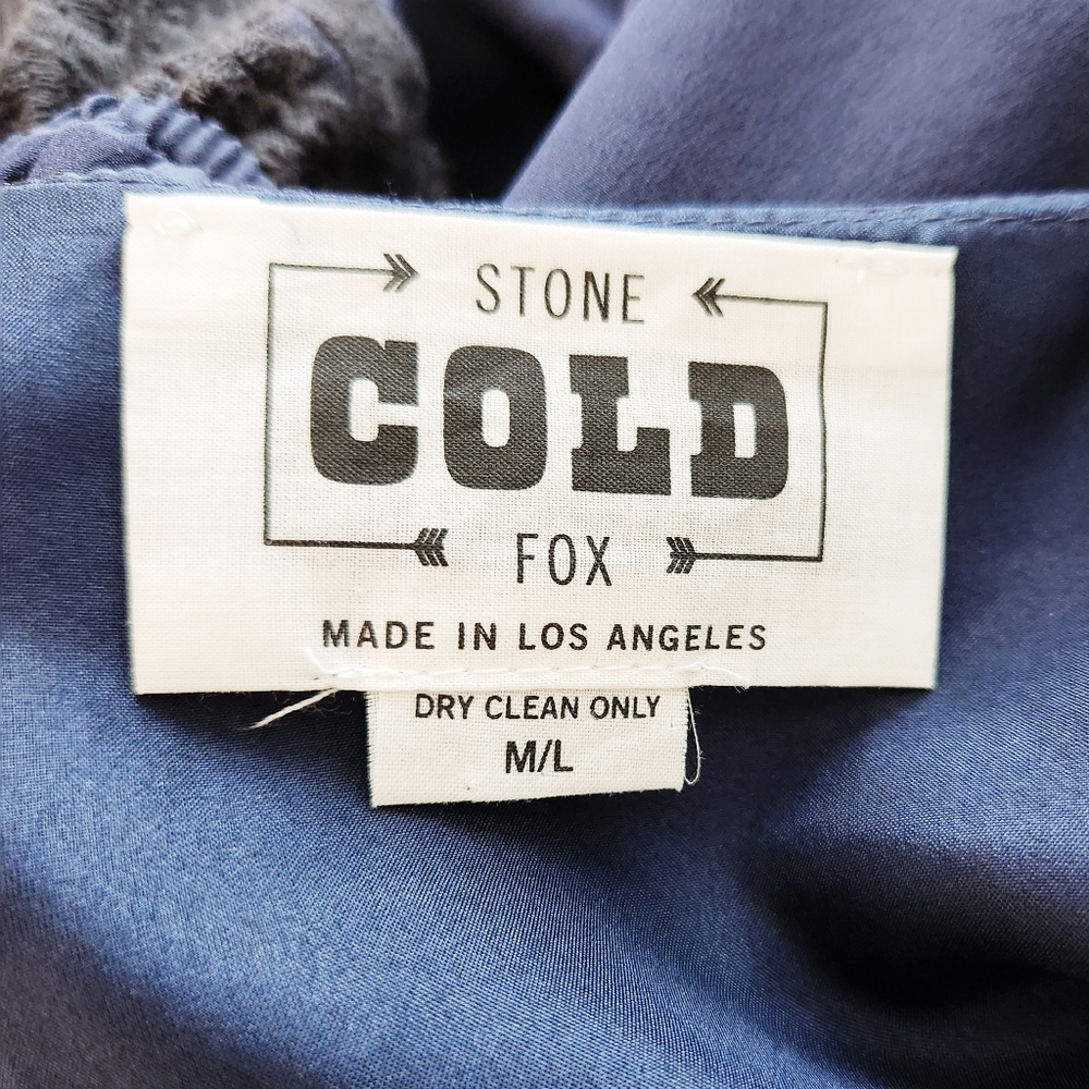 Stone Cold Fox Silk Navy Blue Custom Alabama Gown Maxi Dress Size M/L Black - Picture 3 of 9
